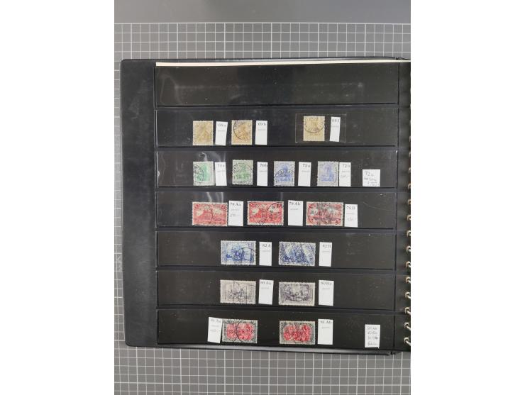 1872/1945, gestempelte reichhaltige Sammlung in 3 Bänden, vor 1900 stark spezialisiert mit Stempelbesonderheiten, Plattenfehl