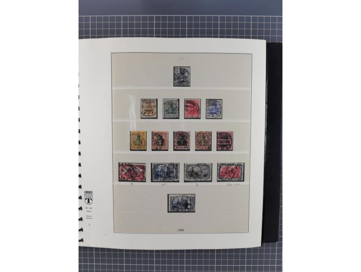 1872/1945, gestempelte reichhaltige Sammlung in 3 Bänden, vor 1900 stark spezialisiert mit Stempelbesonderheiten, Plattenfehl