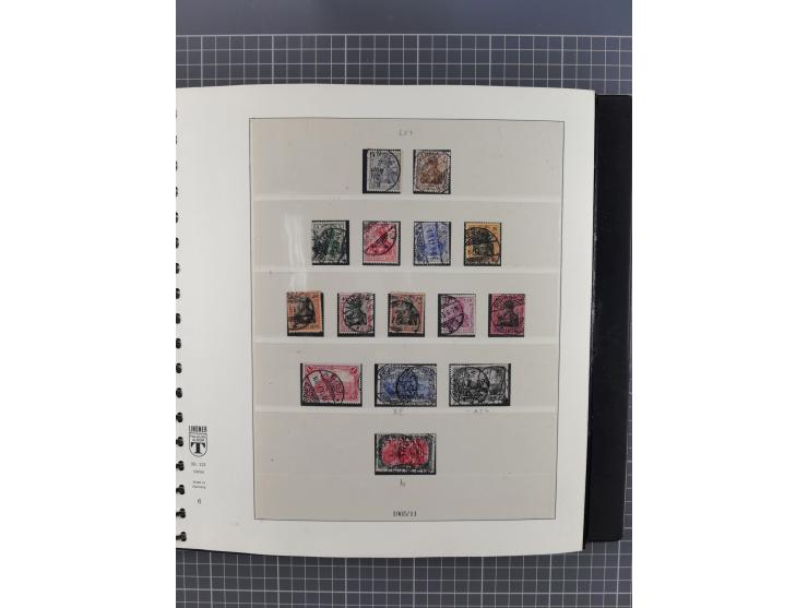 1872/1945, gestempelte reichhaltige Sammlung in 3 Bänden, vor 1900 stark spezialisiert mit Stempelbesonderheiten, Plattenfehl