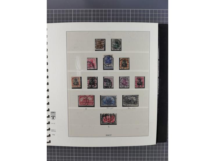 1872/1945, gestempelte reichhaltige Sammlung in 3 Bänden, vor 1900 stark spezialisiert mit Stempelbesonderheiten, Plattenfehl