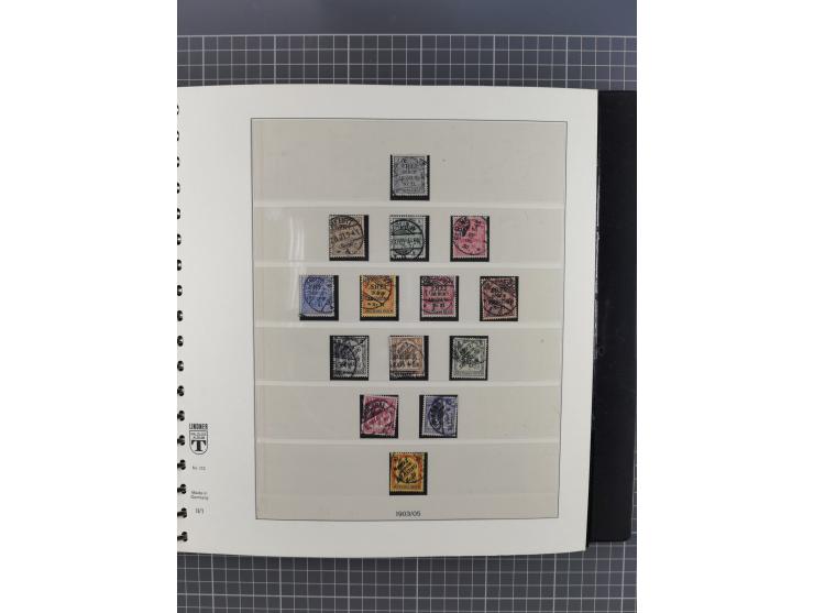 1872/1945, gestempelte reichhaltige Sammlung in 3 Bänden, vor 1900 stark spezialisiert mit Stempelbesonderheiten, Plattenfehl