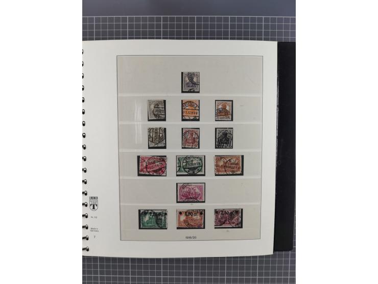 1872/1945, gestempelte reichhaltige Sammlung in 3 Bänden, vor 1900 stark spezialisiert mit Stempelbesonderheiten, Plattenfehl