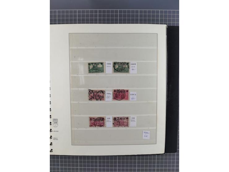 1872/1945, gestempelte reichhaltige Sammlung in 3 Bänden, vor 1900 stark spezialisiert mit Stempelbesonderheiten, Plattenfehl