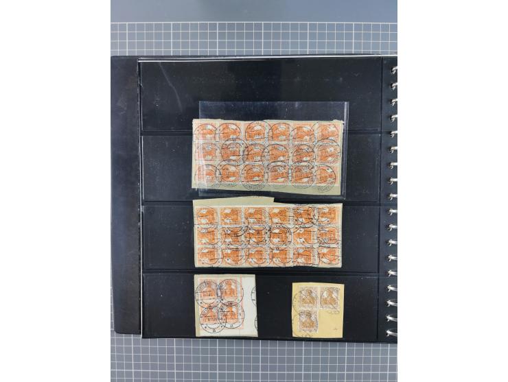 1872/1945, gestempelte reichhaltige Sammlung in 3 Bänden, vor 1900 stark spezialisiert mit Stempelbesonderheiten, Plattenfehl