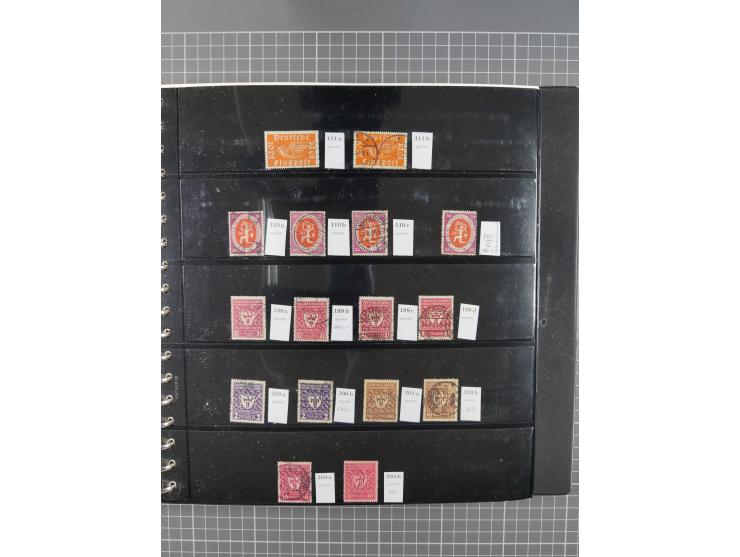 1872/1945, gestempelte reichhaltige Sammlung in 3 Bänden, vor 1900 stark spezialisiert mit Stempelbesonderheiten, Plattenfehl