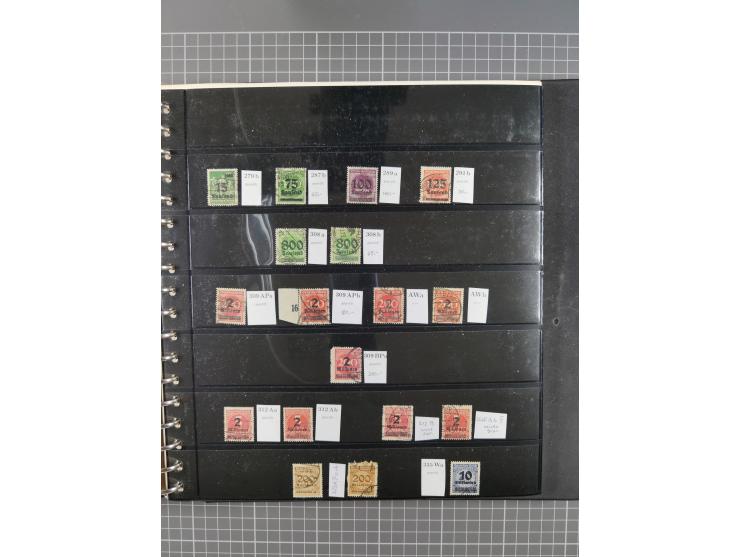 1872/1945, gestempelte reichhaltige Sammlung in 3 Bänden, vor 1900 stark spezialisiert mit Stempelbesonderheiten, Plattenfehl