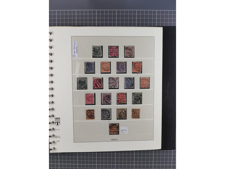1872/1945, gestempelte reichhaltige Sammlung in 3 Bänden, vor 1900 stark spezialisiert mit Stempelbesonderheiten, Plattenfehl