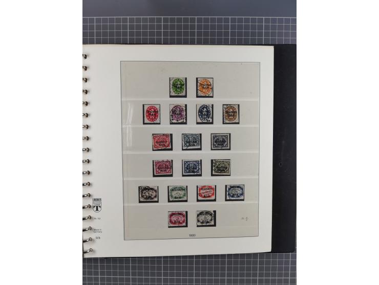 1872/1945, gestempelte reichhaltige Sammlung in 3 Bänden, vor 1900 stark spezialisiert mit Stempelbesonderheiten, Plattenfehl