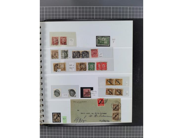 1872/1945, gestempelte reichhaltige Sammlung in 3 Bänden, vor 1900 stark spezialisiert mit Stempelbesonderheiten, Plattenfehl