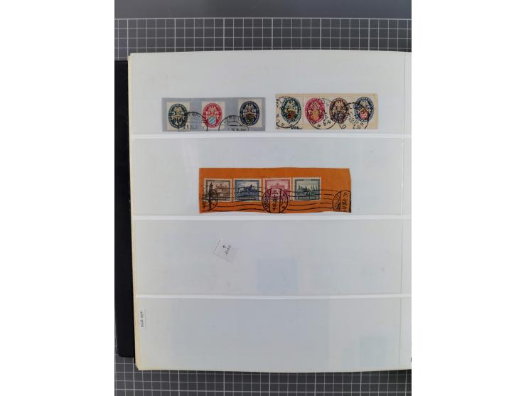 1872/1945, gestempelte reichhaltige Sammlung in 3 Bänden, vor 1900 stark spezialisiert mit Stempelbesonderheiten, Plattenfehl