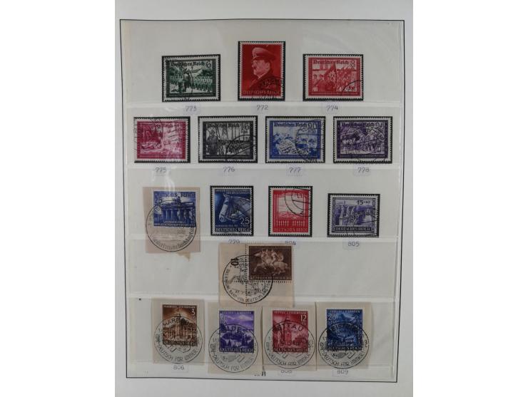 1872/1945, gestempelte reichhaltige Sammlung in 3 Bänden, vor 1900 stark spezialisiert mit Stempelbesonderheiten, Plattenfehl