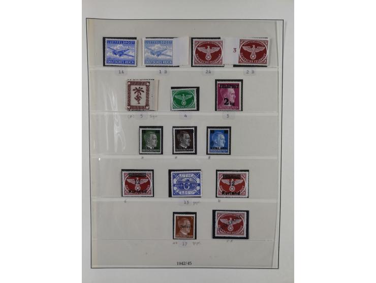 1872/1945, gestempelte reichhaltige Sammlung in 3 Bänden, vor 1900 stark spezialisiert mit Stempelbesonderheiten, Plattenfehl