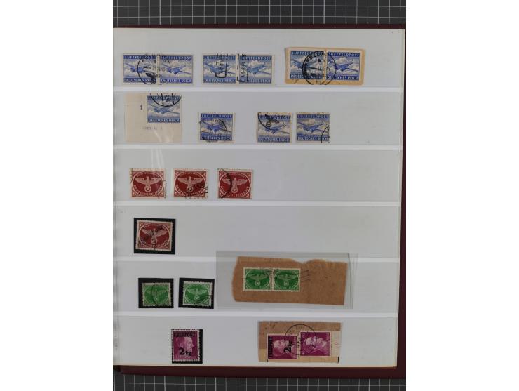 1872/1945, gestempelte reichhaltige Sammlung in 3 Bänden, vor 1900 stark spezialisiert mit Stempelbesonderheiten, Plattenfehl