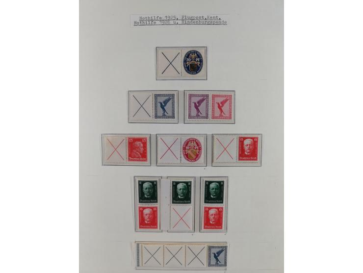 1919/40, ungebrauchte/postfrische und gestempelte Sammlung, dabei einige bessere Zusammendrucke ab Germania
