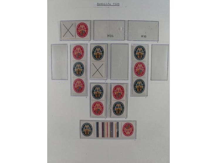 1919/40, ungebrauchte/postfrische und gestempelte Sammlung, dabei einige bessere Zusammendrucke ab Germania