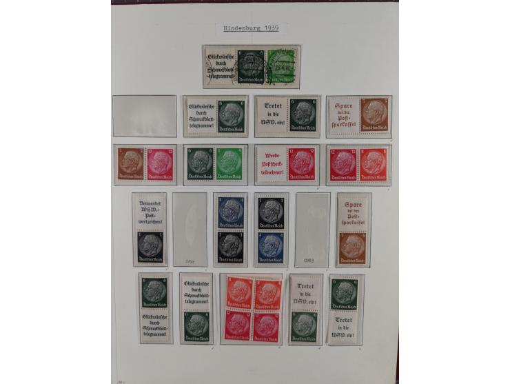1919/40, ungebrauchte/postfrische und gestempelte Sammlung, dabei einige bessere Zusammendrucke ab Germania