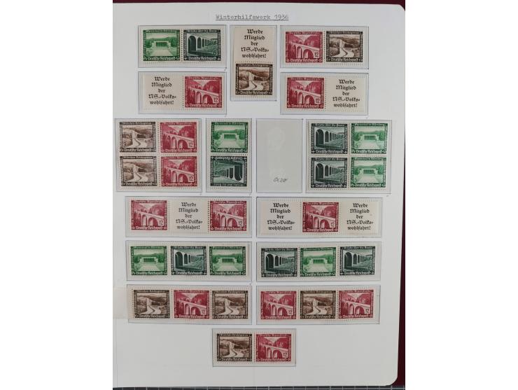 1919/40, ungebrauchte/postfrische und gestempelte Sammlung, dabei einige bessere Zusammendrucke ab Germania