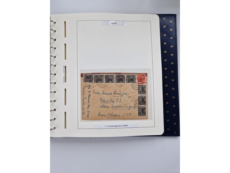1948/90, umfangreiche Sammlung “Erst- und Letzttage” auf losen Marken, schönen Briefstücken, Briefen und Karten, dabei u.a. M