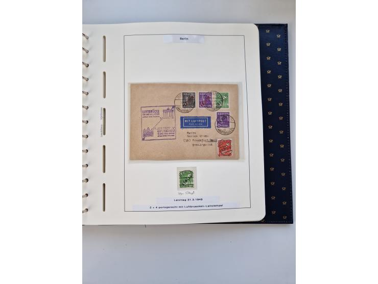 1948/90, umfangreiche Sammlung “Erst- und Letzttage” auf losen Marken, schönen Briefstücken, Briefen und Karten, dabei u.a. M