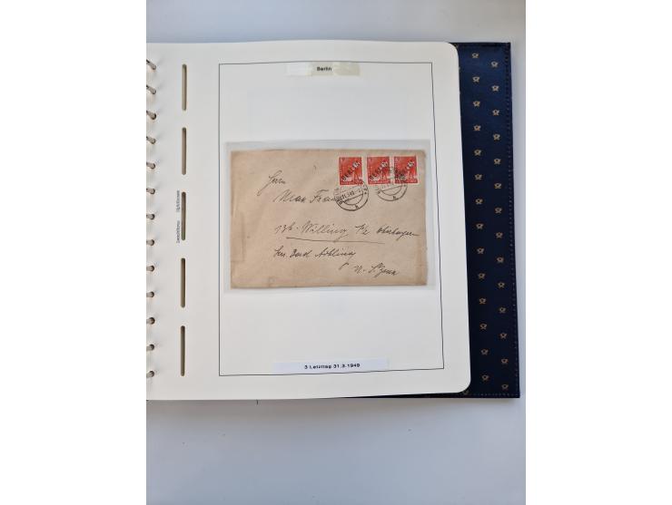 1948/90, umfangreiche Sammlung “Erst- und Letzttage” auf losen Marken, schönen Briefstücken, Briefen und Karten, dabei u.a. M