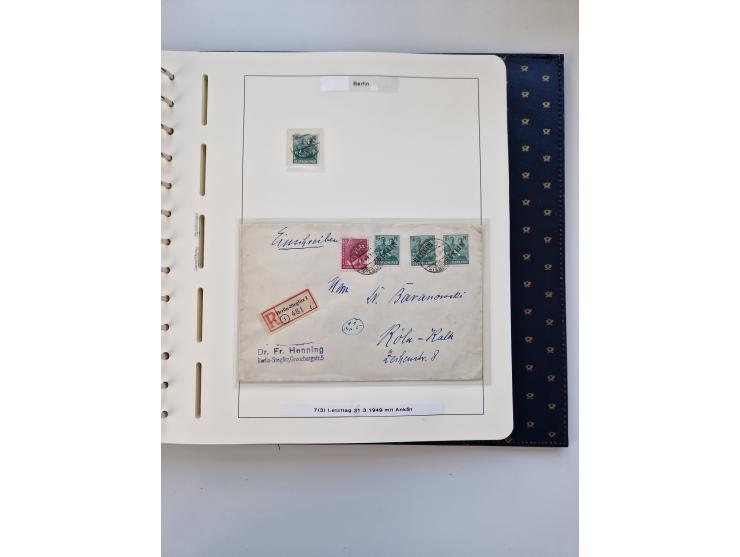 1948/90, umfangreiche Sammlung “Erst- und Letzttage” auf losen Marken, schönen Briefstücken, Briefen und Karten, dabei u.a. M