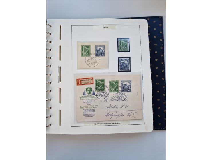 1948/90, umfangreiche Sammlung “Erst- und Letzttage” auf losen Marken, schönen Briefstücken, Briefen und Karten, dabei u.a. M