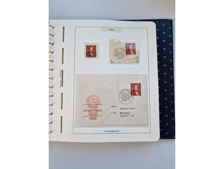 1948/90, umfangreiche Sammlung “Erst- und Letzttage” auf losen Marken, schönen Briefstücken, Briefen und Karten, dabei u.a. M