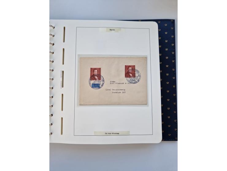 1948/90, umfangreiche Sammlung “Erst- und Letzttage” auf losen Marken, schönen Briefstücken, Briefen und Karten, dabei u.a. M