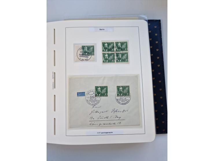 1948/90, umfangreiche Sammlung “Erst- und Letzttage” auf losen Marken, schönen Briefstücken, Briefen und Karten, dabei u.a. M