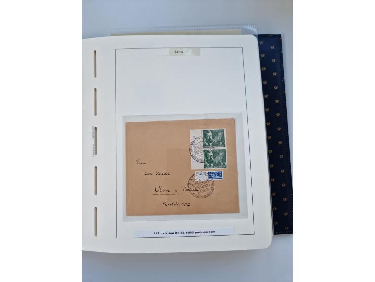 1948/90, umfangreiche Sammlung “Erst- und Letzttage” auf losen Marken, schönen Briefstücken, Briefen und Karten, dabei u.a. M