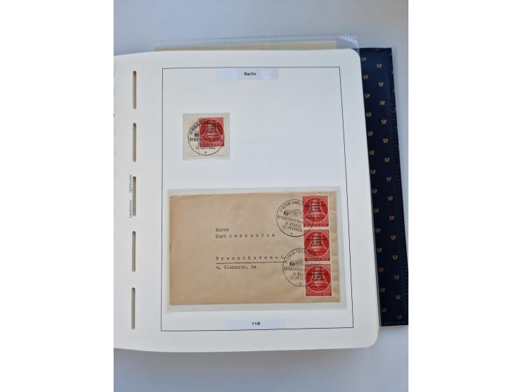 1948/90, umfangreiche Sammlung “Erst- und Letzttage” auf losen Marken, schönen Briefstücken, Briefen und Karten, dabei u.a. M