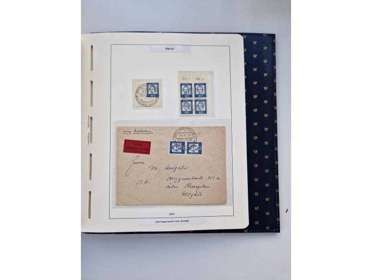 1948/90, umfangreiche Sammlung “Erst- und Letzttage” auf losen Marken, schönen Briefstücken, Briefen und Karten, dabei u.a. M