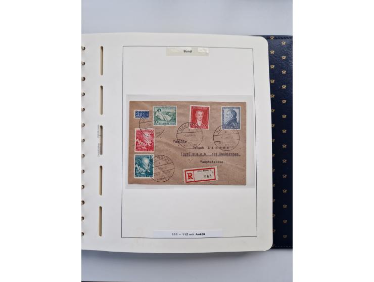 1949/90, umfangreiche Sammlung “Erst- und Letzttage” mit vielen losen Marken, Einheiten, kpl. Bogen, schönen Briefstücken, Br