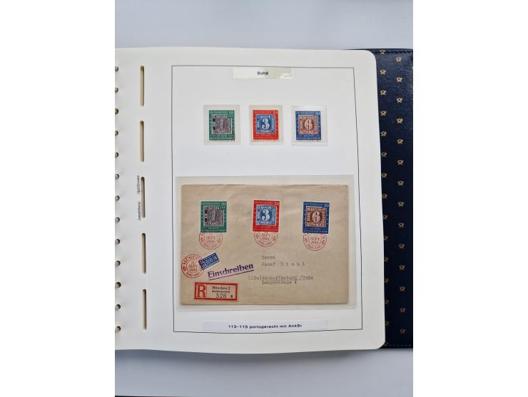1949/90, umfangreiche Sammlung “Erst- und Letzttage” mit vielen losen Marken, Einheiten, kpl. Bogen, schönen Briefstücken, Br