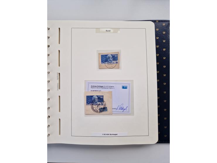 1949/90, umfangreiche Sammlung “Erst- und Letzttage” mit vielen losen Marken, Einheiten, kpl. Bogen, schönen Briefstücken, Br