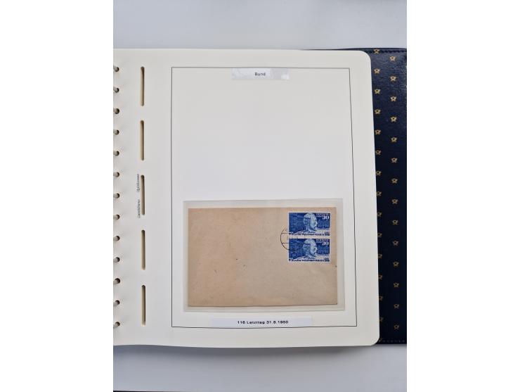 1949/90, umfangreiche Sammlung “Erst- und Letzttage” mit vielen losen Marken, Einheiten, kpl. Bogen, schönen Briefstücken, Br