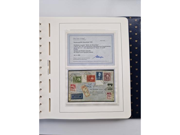 1949/90, umfangreiche Sammlung “Erst- und Letzttage” mit vielen losen Marken, Einheiten, kpl. Bogen, schönen Briefstücken, Br