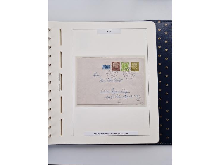 1949/90, umfangreiche Sammlung “Erst- und Letzttage” mit vielen losen Marken, Einheiten, kpl. Bogen, schönen Briefstücken, Br