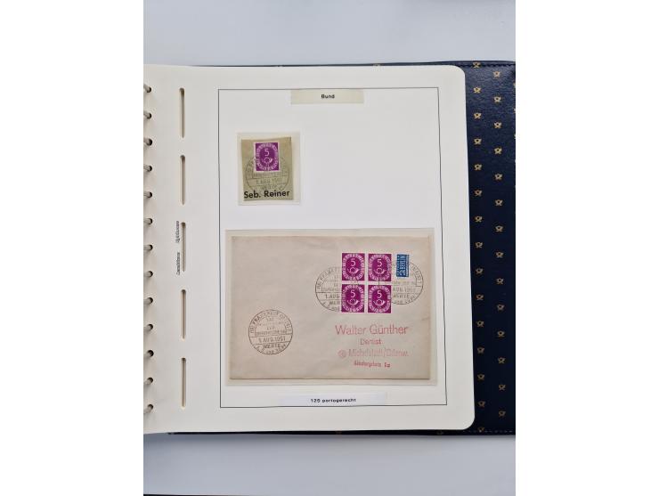 1949/90, umfangreiche Sammlung “Erst- und Letzttage” mit vielen losen Marken, Einheiten, kpl. Bogen, schönen Briefstücken, Br