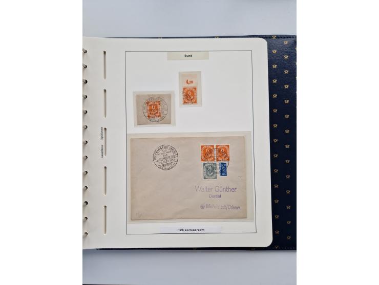 1949/90, umfangreiche Sammlung “Erst- und Letzttage” mit vielen losen Marken, Einheiten, kpl. Bogen, schönen Briefstücken, Br