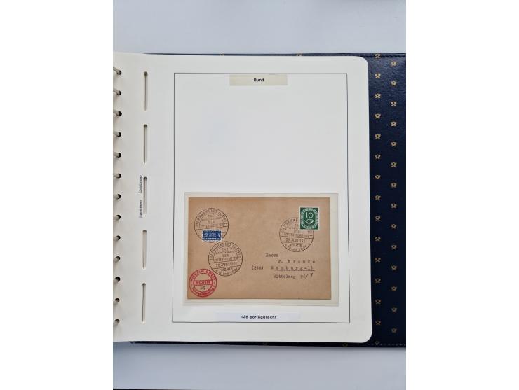 1949/90, umfangreiche Sammlung “Erst- und Letzttage” mit vielen losen Marken, Einheiten, kpl. Bogen, schönen Briefstücken, Br