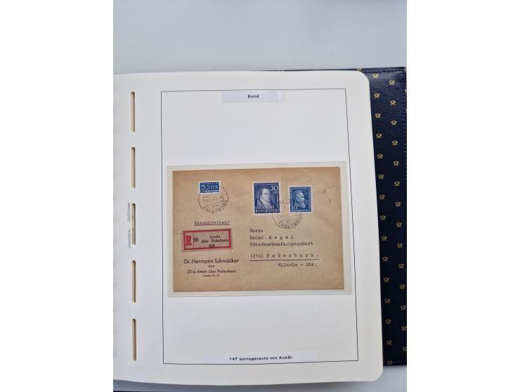 1949/90, umfangreiche Sammlung “Erst- und Letzttage” mit vielen losen Marken, Einheiten, kpl. Bogen, schönen Briefstücken, Br