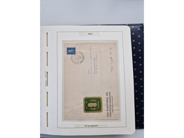 1949/90, umfangreiche Sammlung “Erst- und Letzttage” mit vielen losen Marken, Einheiten, kpl. Bogen, schönen Briefstücken, Br