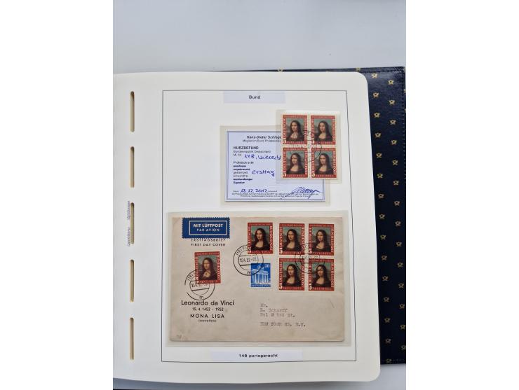 1949/90, umfangreiche Sammlung “Erst- und Letzttage” mit vielen losen Marken, Einheiten, kpl. Bogen, schönen Briefstücken, Br