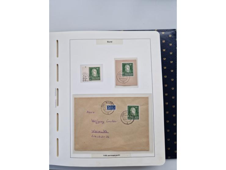1949/90, umfangreiche Sammlung “Erst- und Letzttage” mit vielen losen Marken, Einheiten, kpl. Bogen, schönen Briefstücken, Br