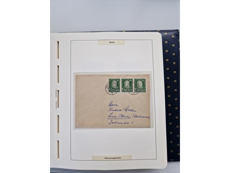 1949/90, umfangreiche Sammlung “Erst- und Letzttage” mit vielen losen Marken, Einheiten, kpl. Bogen, schönen Briefstücken, Br