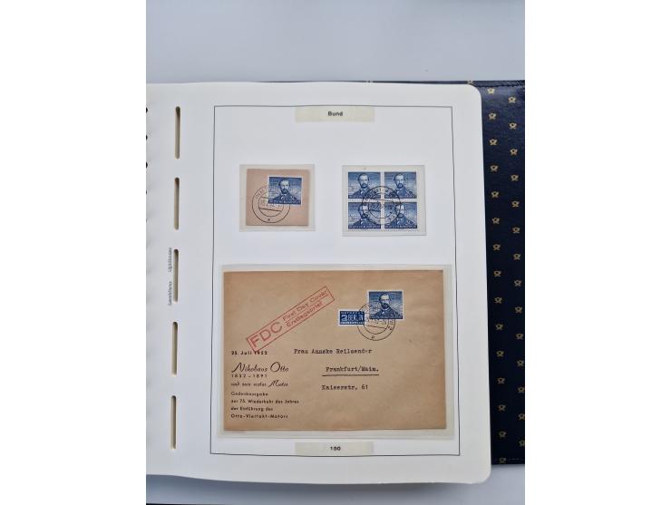 1949/90, umfangreiche Sammlung “Erst- und Letzttage” mit vielen losen Marken, Einheiten, kpl. Bogen, schönen Briefstücken, Br