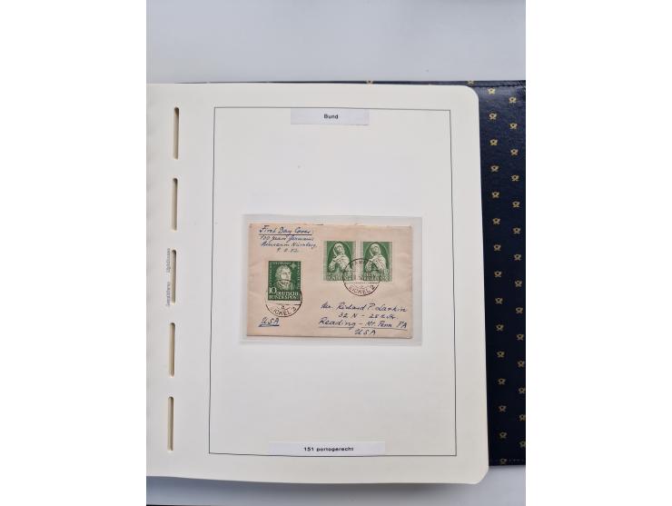 1949/90, umfangreiche Sammlung “Erst- und Letzttage” mit vielen losen Marken, Einheiten, kpl. Bogen, schönen Briefstücken, Br