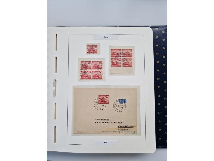 1949/90, umfangreiche Sammlung “Erst- und Letzttage” mit vielen losen Marken, Einheiten, kpl. Bogen, schönen Briefstücken, Br