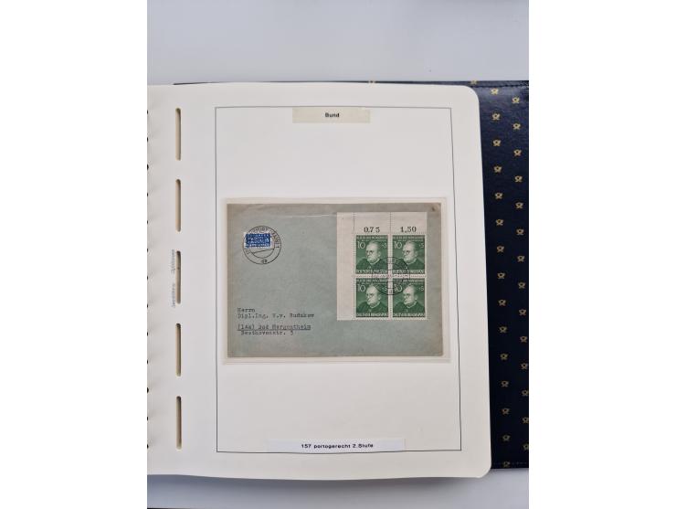 1949/90, umfangreiche Sammlung “Erst- und Letzttage” mit vielen losen Marken, Einheiten, kpl. Bogen, schönen Briefstücken, Br